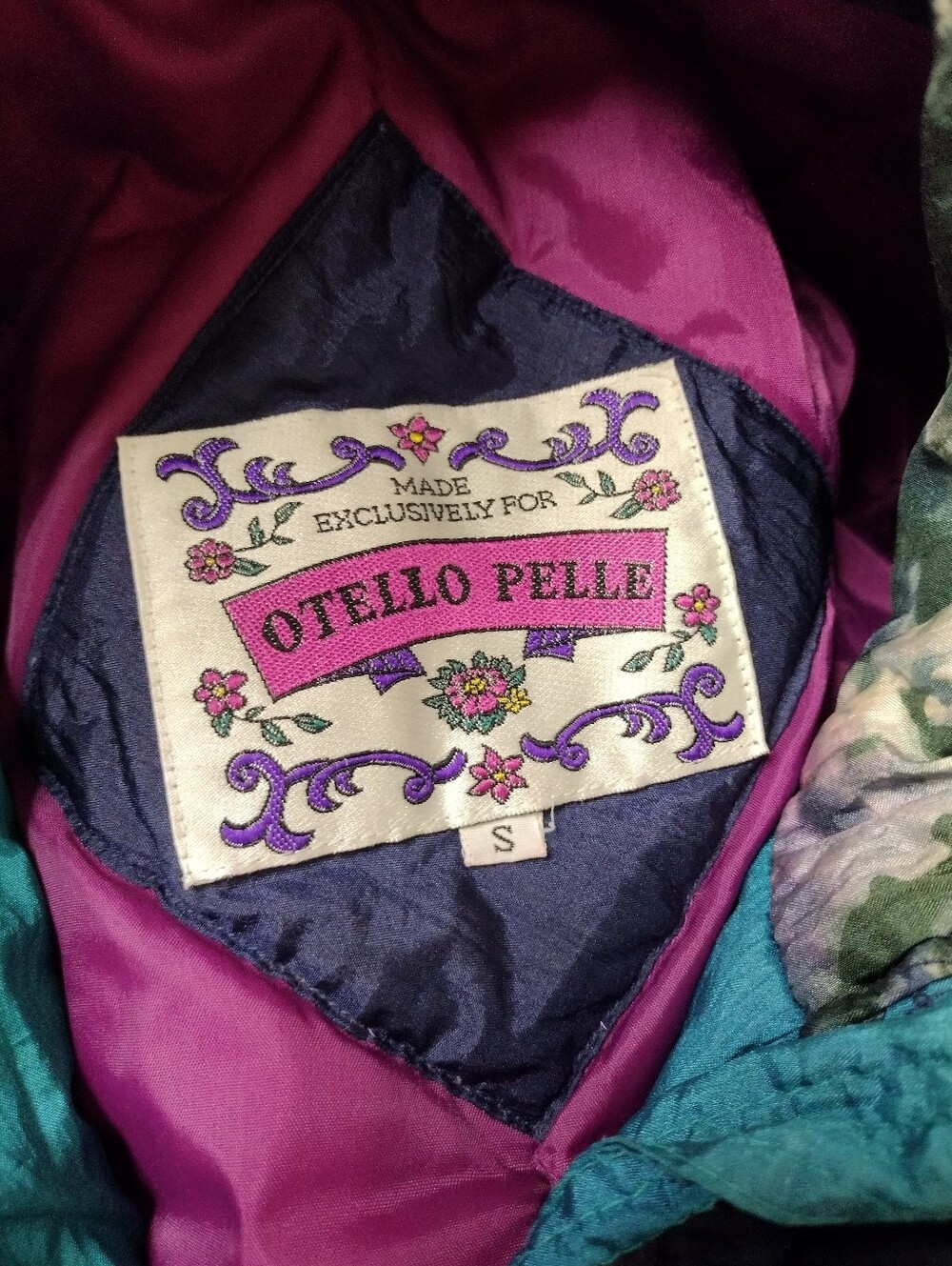 Vintage 1980's Otello Pelle Navy, Teal & Purple Nylon Ski Jacket - Picture 5 of 9